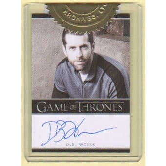 Game of Thrones Season Two Executive Producer D.B. Weiss Autograph Card (Rittenhouse 2013)