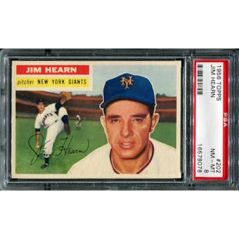 1956 Topps Baseball #202 Jim Hearn PSA 8 (NM-MT) *8078