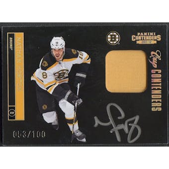 2011/12 Panini Contenders #103 Nathan Horton Patch Auto #053/100