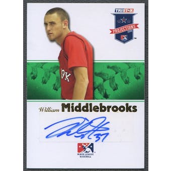 2008 TRISTAR PROjections #213 William Middlebrooks Green Auto #27/50