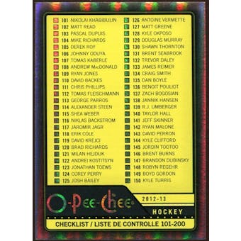 2012/13 Upper Deck O-Pee-Chee Black Rainbow #497 Checklist 11/100