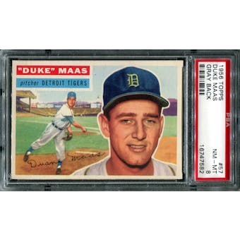 1956 Topps Baseball #57 Duke Maas PSA 8 (NM-MT) *7582