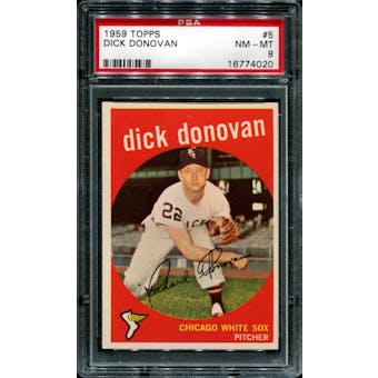 1959 Topps Baseball #5 Dick Donovan PSA 8 (NM-MT) *4020