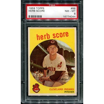 1959 Topps Baseball #88 Herb Score PSA 8 (NM-MT) *4044