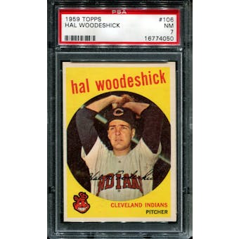1959 Topps Baseball #106 Hal Woodeshick PSA 7 (NM) *4050