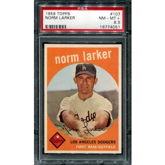 1959 Topps Baseball #107 Norm Larker PSA 8.5 (NM-MT) *4051