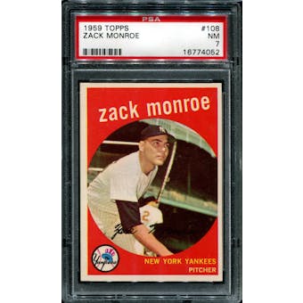 1959 Topps Baseball #108 Zack Monroe PSA 7 (NM) *4052