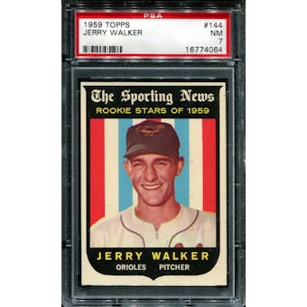 1959 Topps Baseball #144 Jerry Walker PSA 7 (NM) *4064