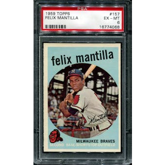 1959 Topps Baseball #157 Felix Mantilla PSA 6 (EX-MT) *4068