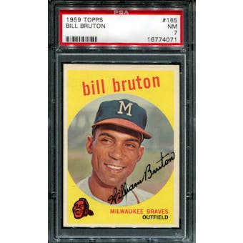 1959 Topps Baseball #165 Bill Bruton PSA 7 (NM) *4071