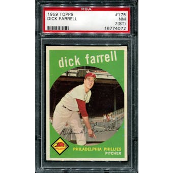 1959 Topps Baseball #175 Dick Farrell PSA 7 (NM) (ST) *4072