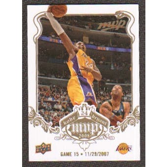 2008/09 Upper Deck MVP Kobe MVP White #KB15 Kobe Bryant