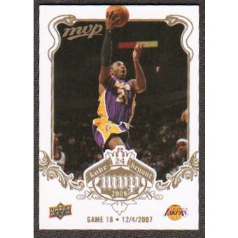 2008/09 Upper Deck MVP  Kobe MVP White #KB18 Kobe Bryant