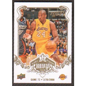 2008/09 Upper Deck MVP Kobe MVP White #KB72 Kobe Bryant