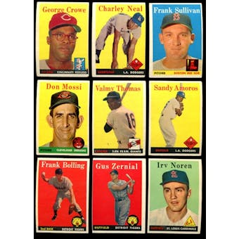 1958 Topps Baseball Starter Set (107 Cards) VG