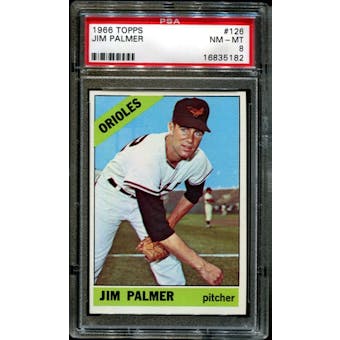 1966 Topps Baseball #126 Jim Palmer Rookie PSA 8 (NM-MT) *5182