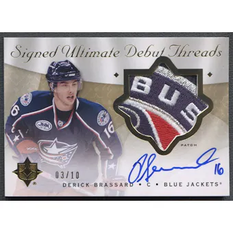 2008/09 Ultimate Collection #SDTDB Derick Brassard Rookie Debut Threads Patch Auto #03/10