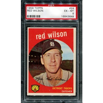 1959 Topps Baseball #24 Red Wilson PSA 6 (EX-MT) *3648