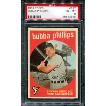 1959 Topps Baseball #187 Bubba Phillips PSA 6 (EX-MT) *3655