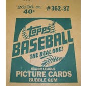 1987 Topps Baseball Wax 20-Box Case