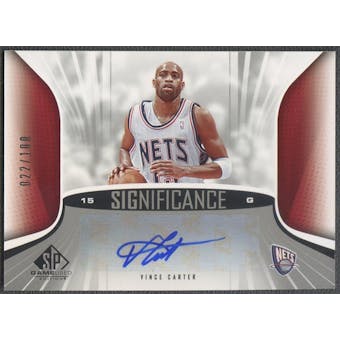 2006/07 SP Game Used #VC Vince Carter SIGnificance Auto #022/100