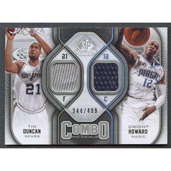 2009/10 SP Game Used #CMDH Dwight Howard & Tim Duncan Combo Materials Jersey #244/499