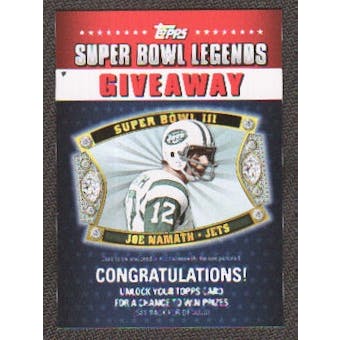2011 Topps Super Bowl Legends Giveaway #SBLG1 Joe Namath