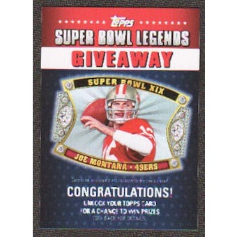 2011 Topps Super Bowl Legends Giveaway #SBLG3 Joe Montana