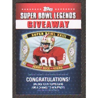 2011 Topps Super Bowl Legends Giveaway #SBLG4 Jerry Rice
