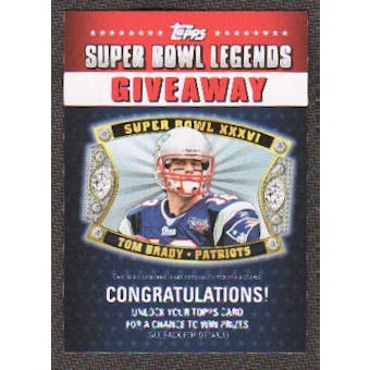 2011 Topps Super Bowl Legends Giveaway #SBLG7 Tom Brady