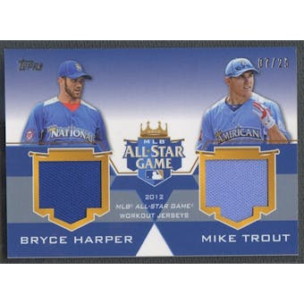2012 Topps Update # HT Bryce Harper & Mike Trout All-Star Stitches Dual Jersey #07/25