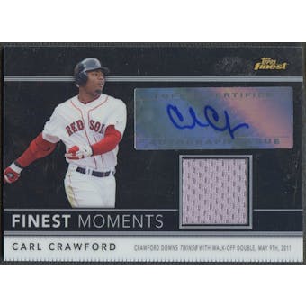 2011 Finest  #FMA2 Carl Crawford Moments Relic Jersey Auto #048/274