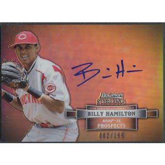 2012 Bowman Sterling #BH Billy Hamilton Prospect Refractor Auto #002/199