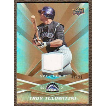 2009 Upper Deck Spectrum Gold Jersey #33 Troy Tulowitzki /99