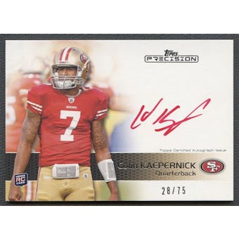 2011 Topps Precision #105 Colin Kaepernick Rookie Red Ink Auto #28/75