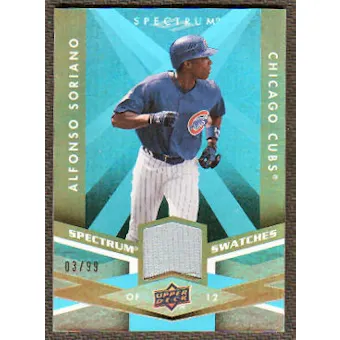 2009 Upper Deck Spectrum Spectrum Swatches Light Blue #SSAS Alfonso Soriano /99