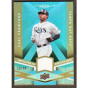 2009 Upper Deck Spectrum Spectrum Swatches Light Blue #SSCC Carl Crawford /99