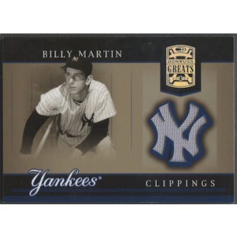2005 Donruss Greats #4 Billy Martin Yankee Clippings Material Kneeling Jersey