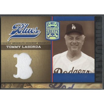 2005 Donruss Greats #4 Tommy Lasorda Dodger Blues Brooklyn Material Jersey