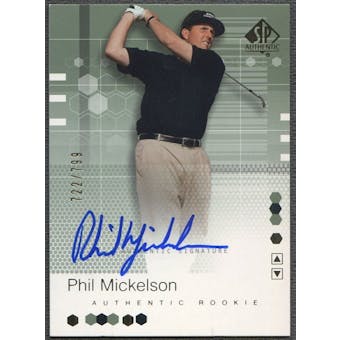 2002 SP Authentic #110 Phil Mickelson Rookie Auto #722/799