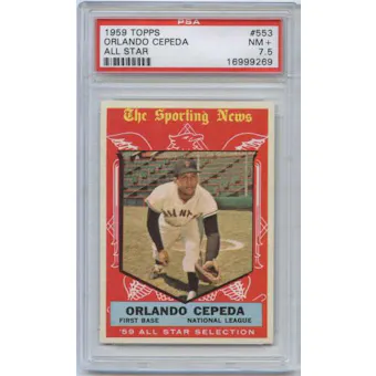 1959 Topps Baseball #553 All Star Orlando Cepeda PSA 7.5 (NM+) *9269