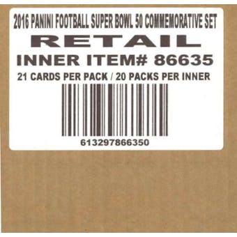 2016 Panini Super Bowl 50 Football 20-Set Lot (Case)