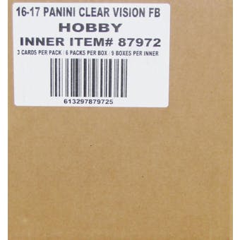 2016 Panini Clear Vision Football Hobby 9-Box Case
