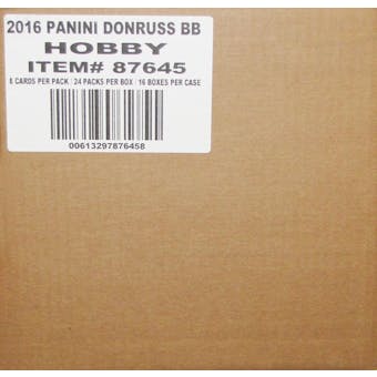 2016 Panini Donruss Baseball Hobby 16-Box Case