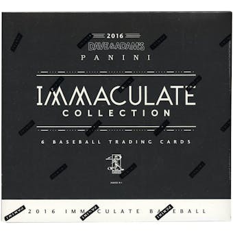 2016 Panini Immaculate Collection Baseball Hobby Box