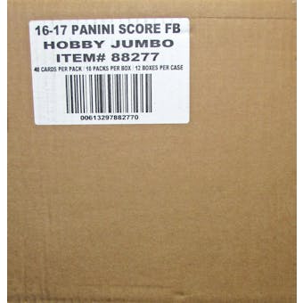 2016 Panini Score Football Hobby Jumbo 12-Box Case