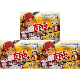 2016 Topps Series 2 Baseball 10-Pack Box (Lot of 3)