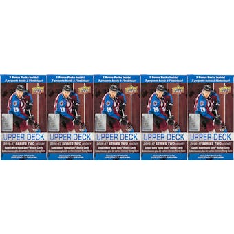 2016/17 Upper Deck Series 2 Hockey 12-Pack Blaster Box (Lot of 5)