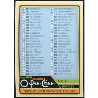 2012/13 Upper Deck O-Pee-Chee #551 Checklist