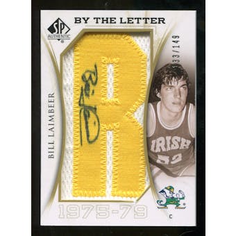 2010/11 Upper Deck SP Authentic By The Letter Legend Last Name #LBL Bill Laimbeer Autograph /149